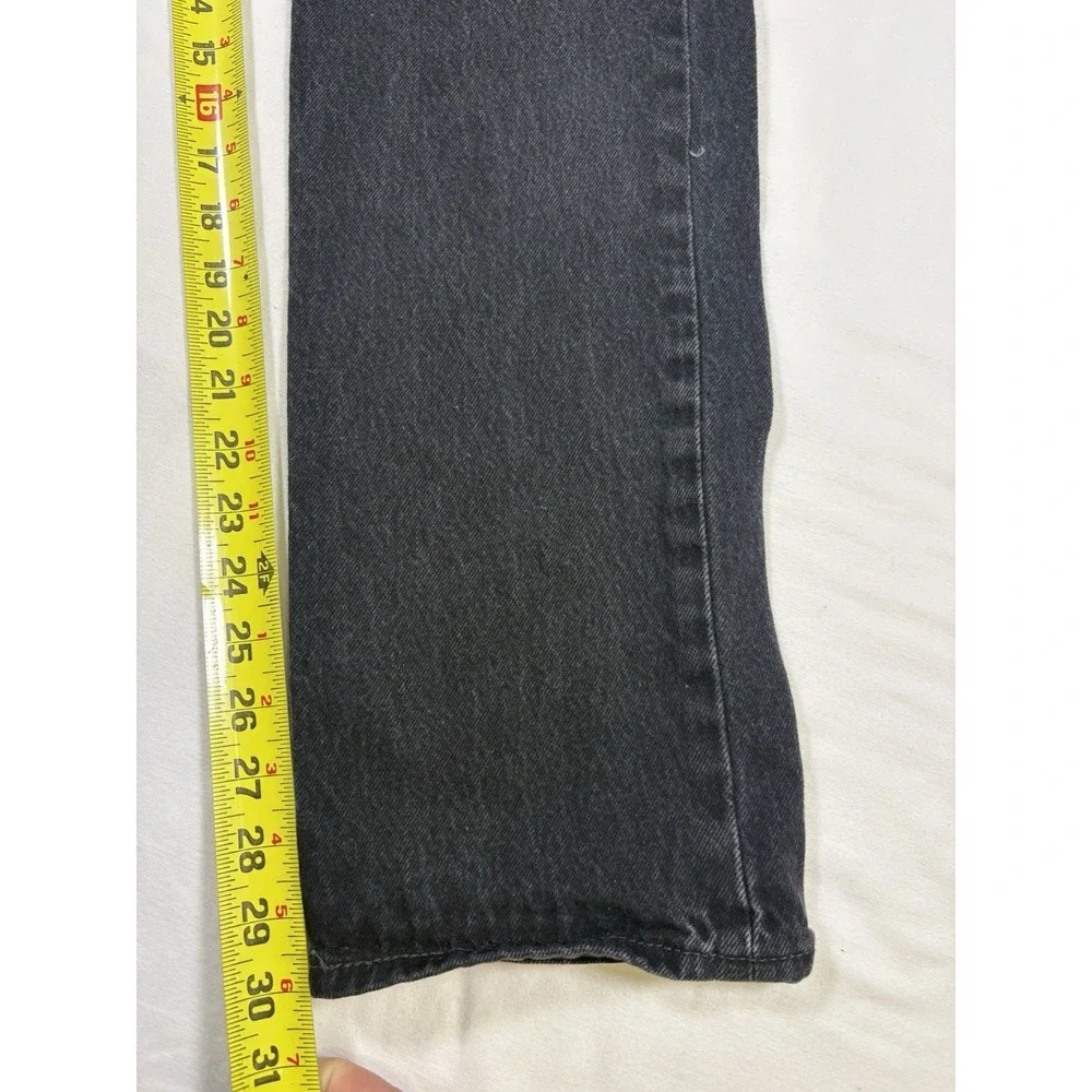 Levis 501 Original Fit Button Fly Jeans Mens 28x32 Faded Black Denim Straight